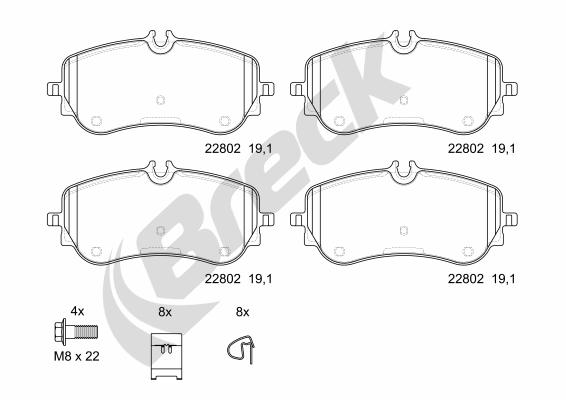 Set placute frana,frana disc 22802 00 653 00 BRECK